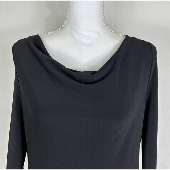 Talbots Black and Plum Cowlneck Knee Length Sheath Dress Size 8 Petite - Picture 13 of 13